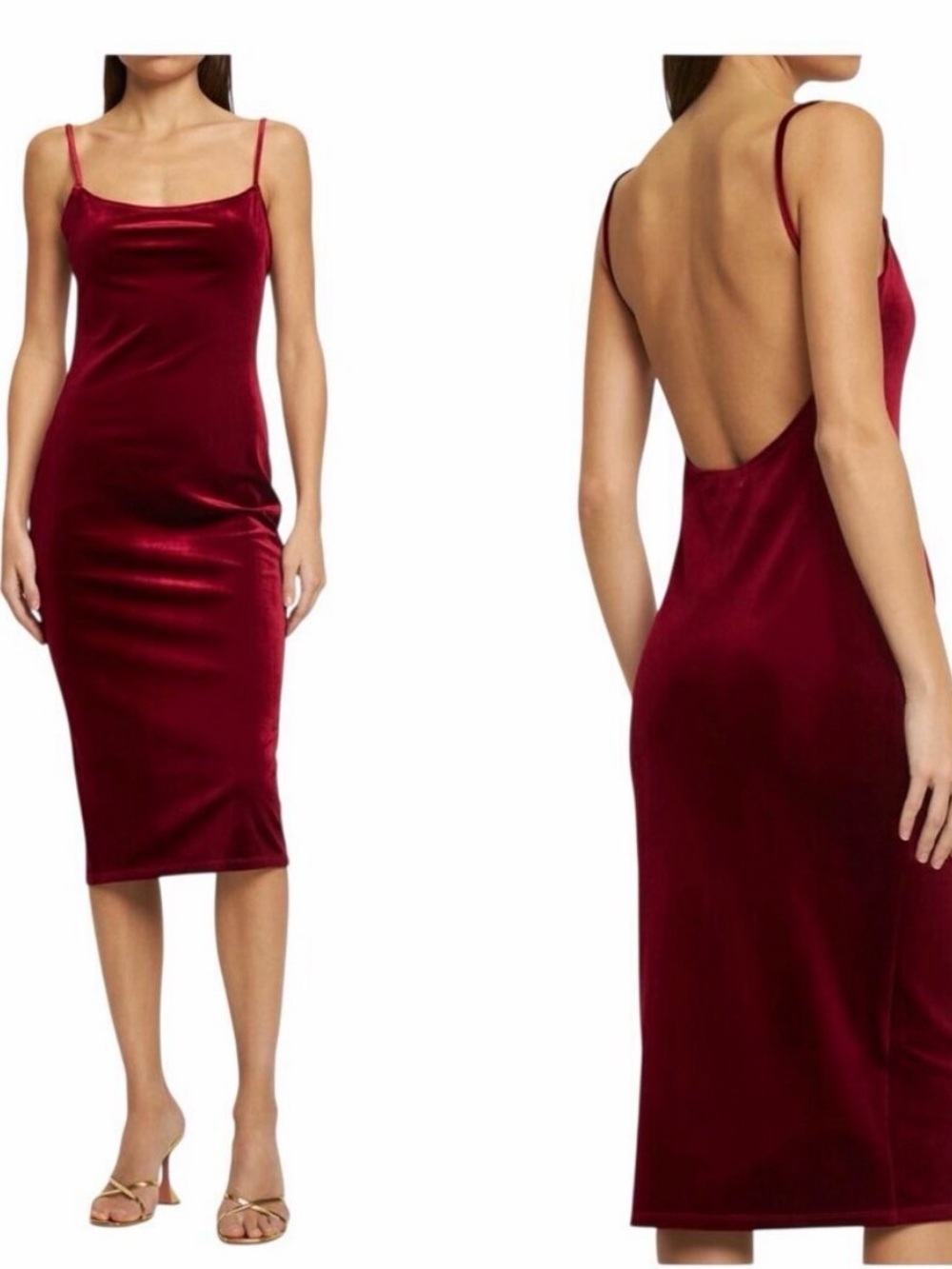 NWT Reformation Meryl Red Velvet Slip Midi Dress XL